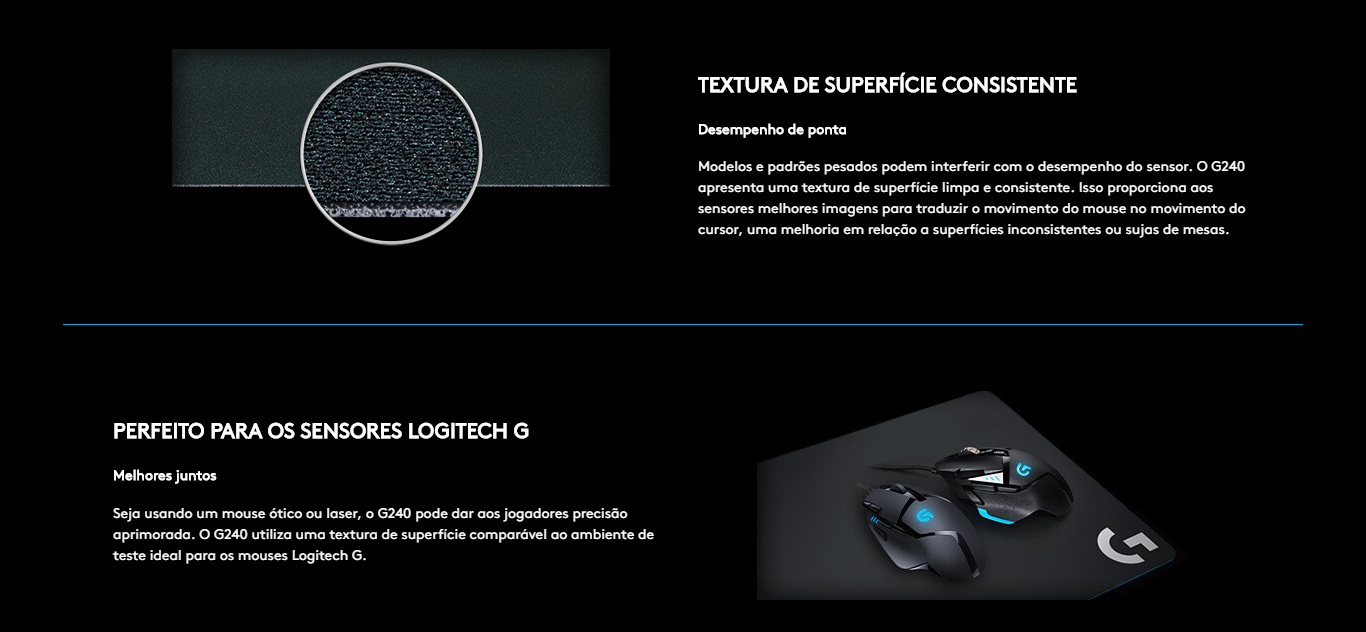 Mousepad Gamer Logitech G240, Pequeno (280x340mm) - 943-000093